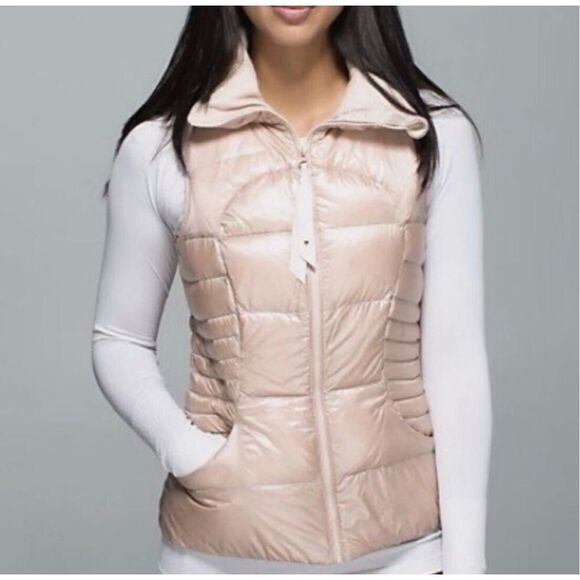 NWOT Lululemon Fluffin Awesome Rose Gold Goose Down Puffer Vest Women's Size 6 - Picture 1 of 12